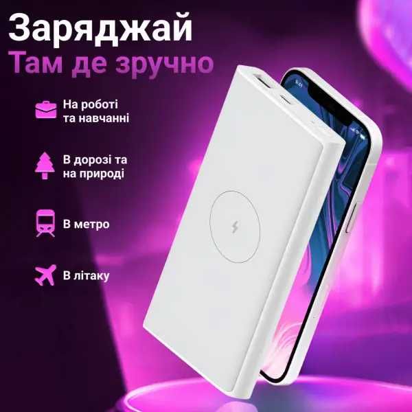 Повербанк Xiaomi 10000 mAh з бездротовою зарядкою USB-С/USB-A