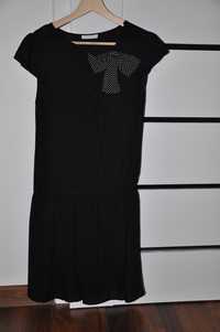 Sukienka Promod r.S czarna z kokardą na podszewce