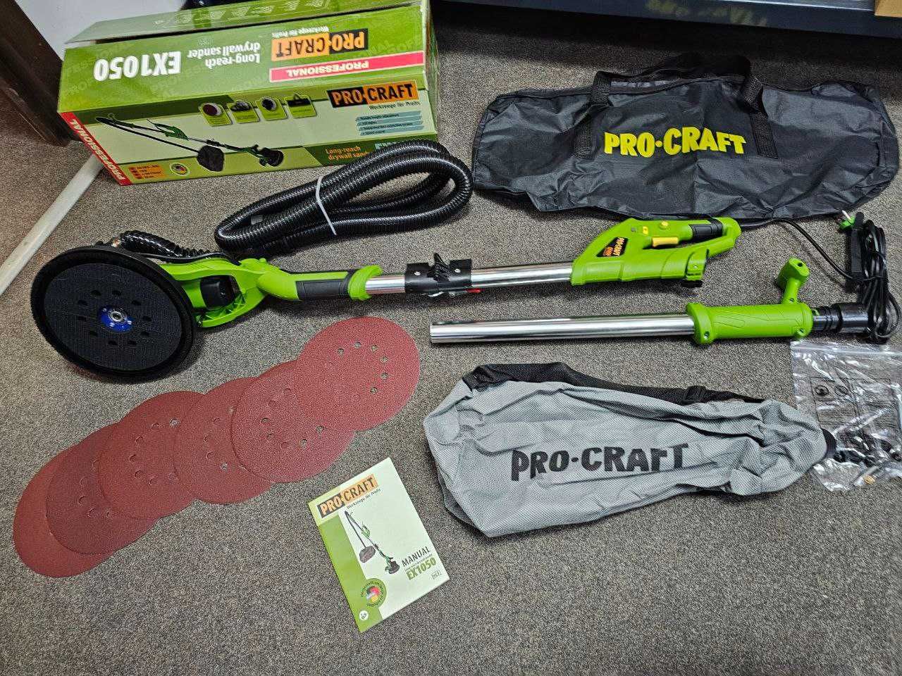 Жираф Шлифмашина для стен ProCraft EX1050 Пылесос +Подсветка ,Гарантия