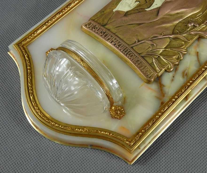 KROPIELNICA Matka Boża z Lilią alabaster Niepokalane Poczęcie 26,5cm