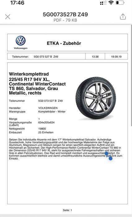 Jantes Golf Salvador 7J 17 5x112