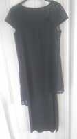 Sukienka okolicznościowa czarna długa+ tunika r.M sylwester studniówka