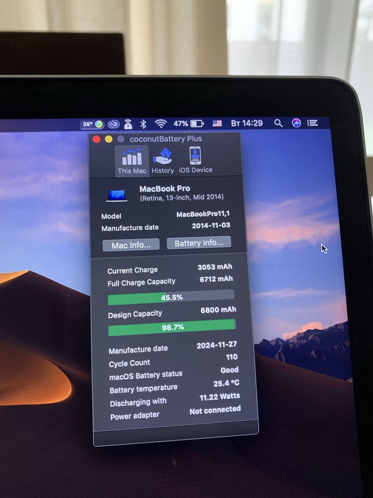 MacBook Pro 13 A1502 Mid 2014 Ram 16