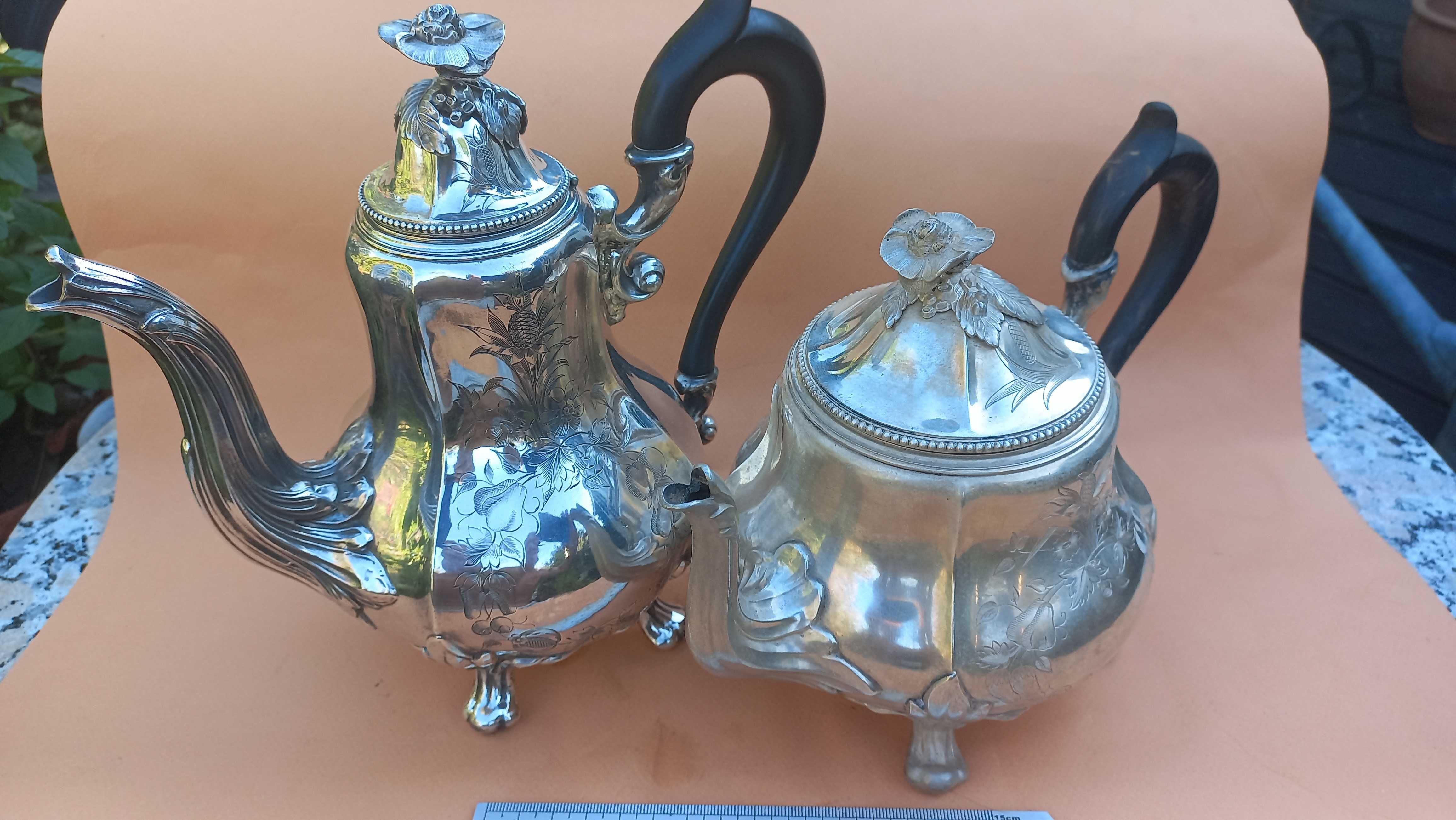 Кофейник и чайник, серебро, 1076 грамм, Франция