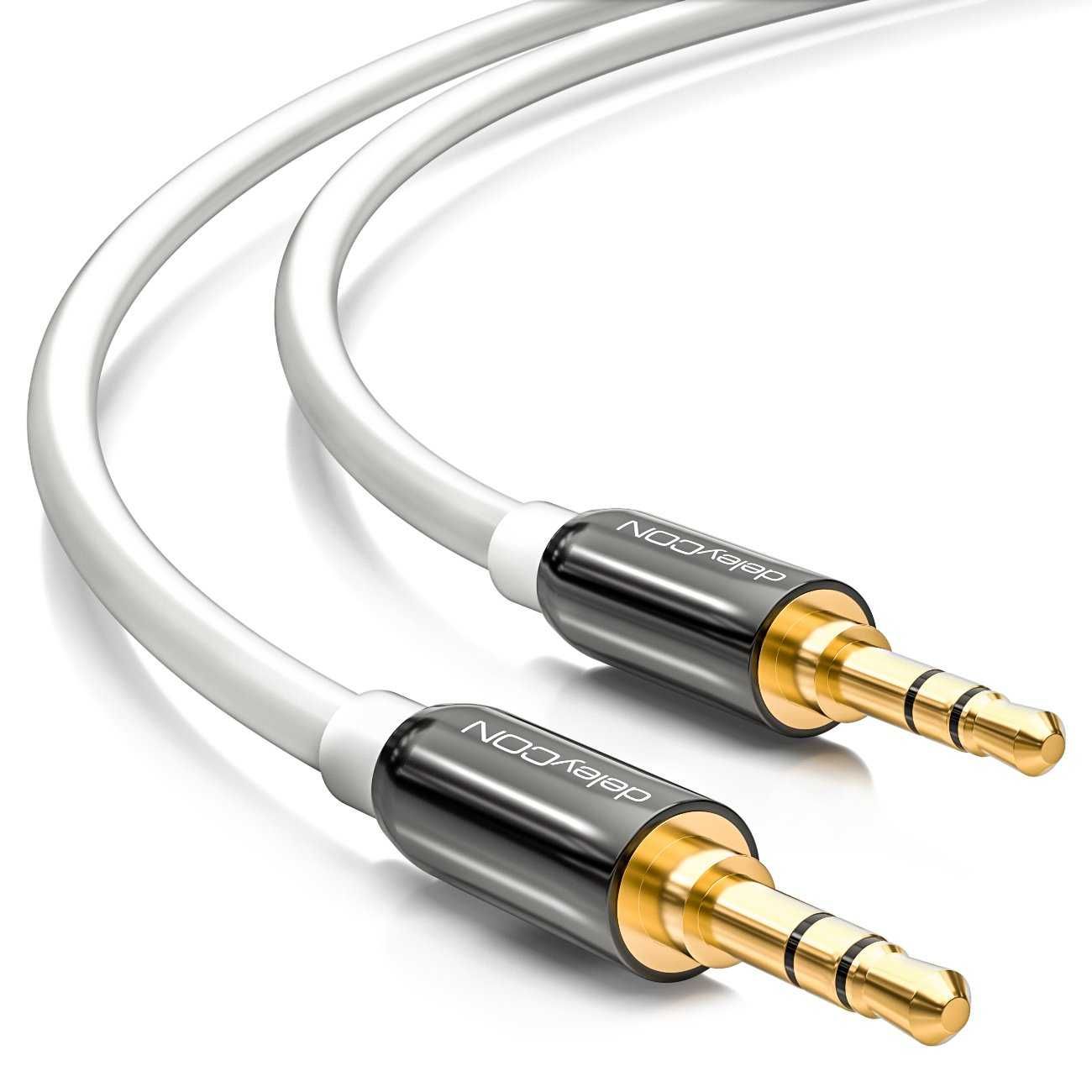 deleyCON 0,5 m kabel jack 3,5 mm AUX kabel stereo