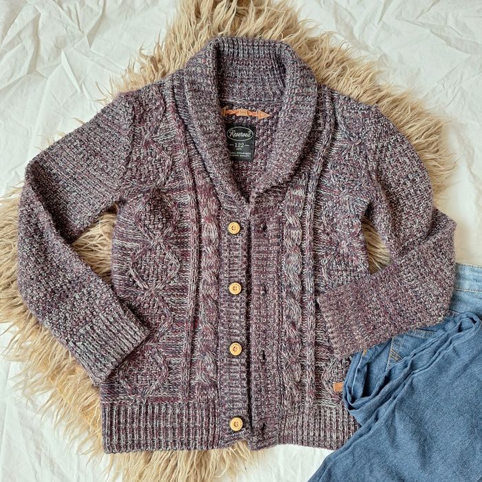 Reserverd sweter kardigan chłopiec 122 warkocz