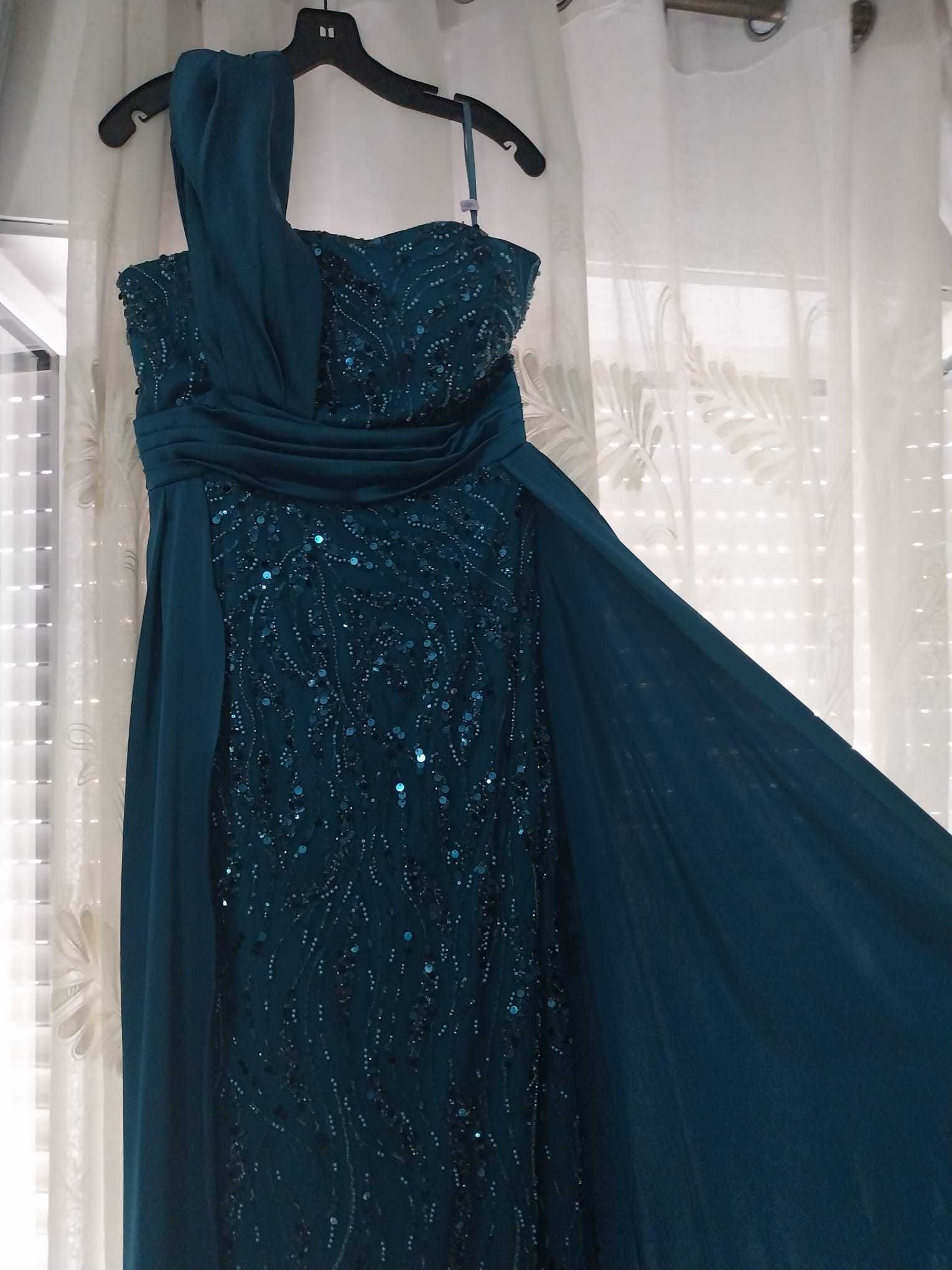 Vestido de cerimónia, azul petróleo, Madmove Store