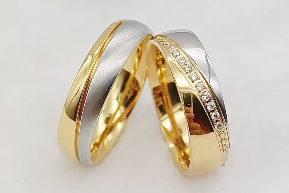 ZŁOTE OBRĄCZKI PARA Stal chirurgiczna 316L