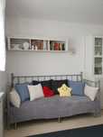 Łóżko 80,160x200, metalowe Sofa Fazi, rozkładane, szare, materac.