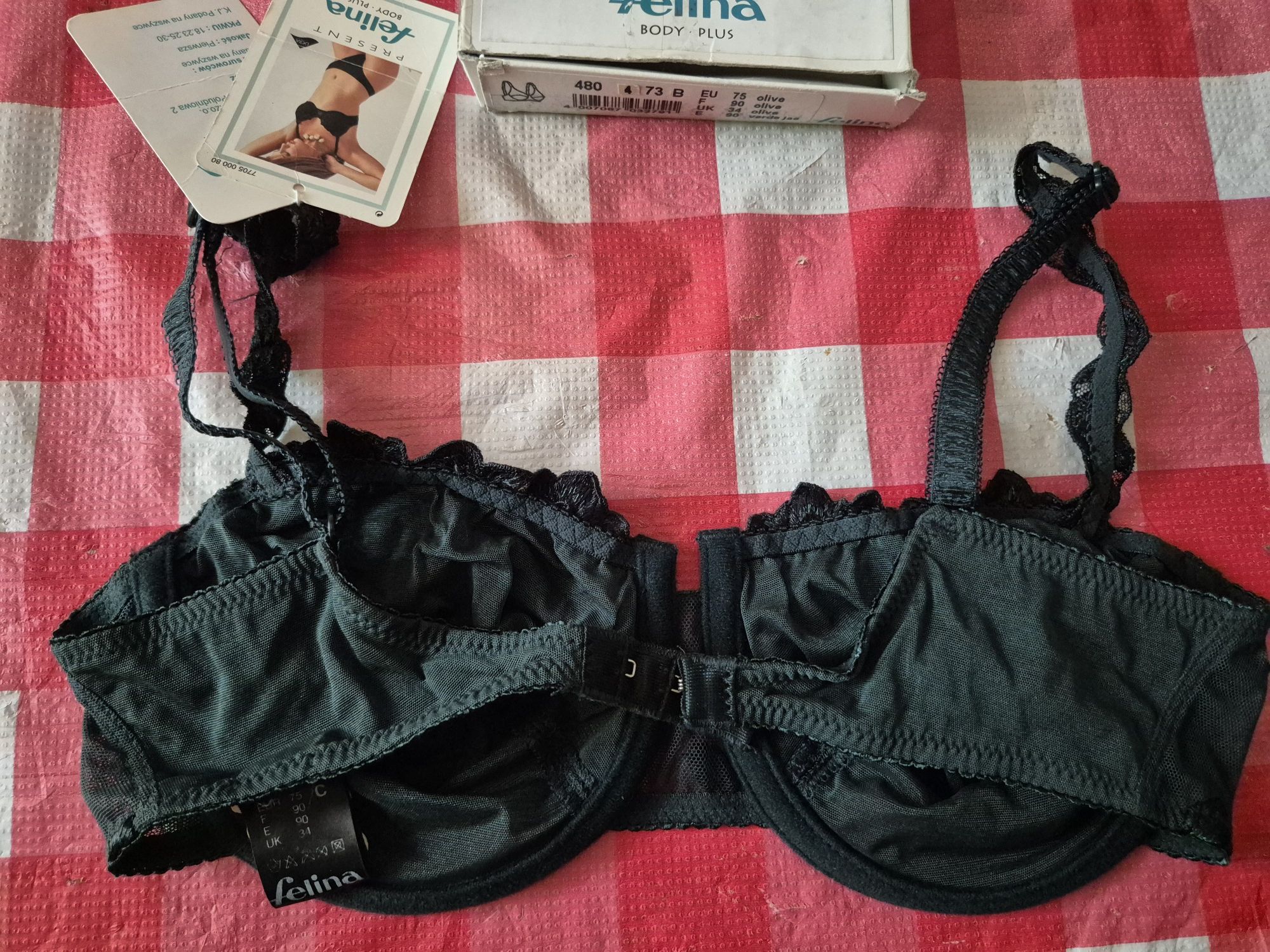 Ciemnozielony biustonosz Felina 75C nowy z metką