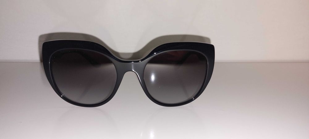 Okulary przeciwsłoneczne czarne kocie DOLCE & GABBANA + etui