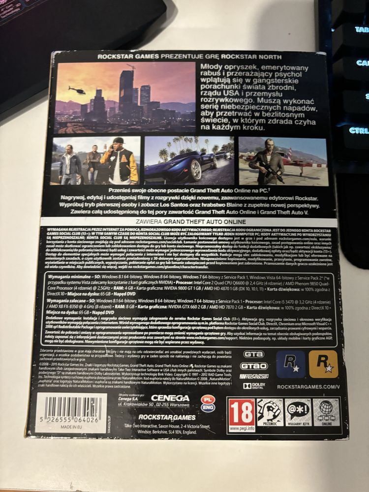 grand theft auto 5 GTA5 wersja pudełkowa PC