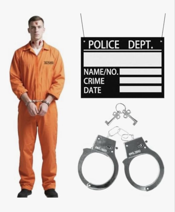 Zestaw kostiumów hallowen – Policjantka i Więzień S/M+ XL/XXL