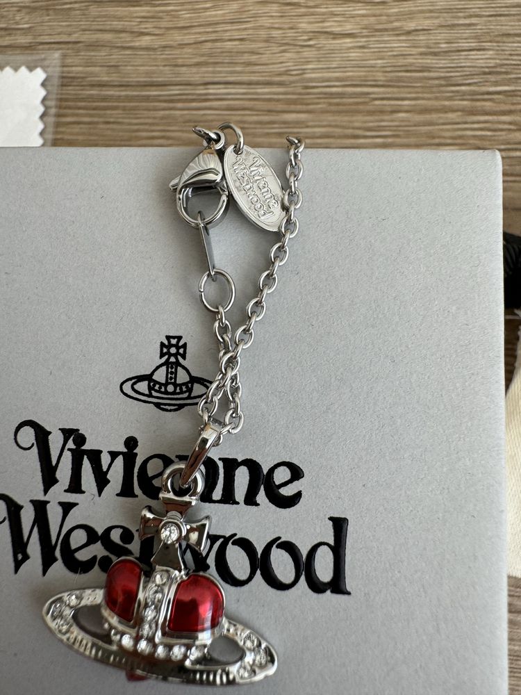 Кулон цепочка Vivienne Westwood pink  heart pandora