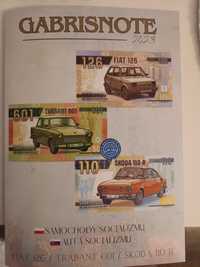 Banknoty Fiat, Trabant,  Skoda seria 000 + folder