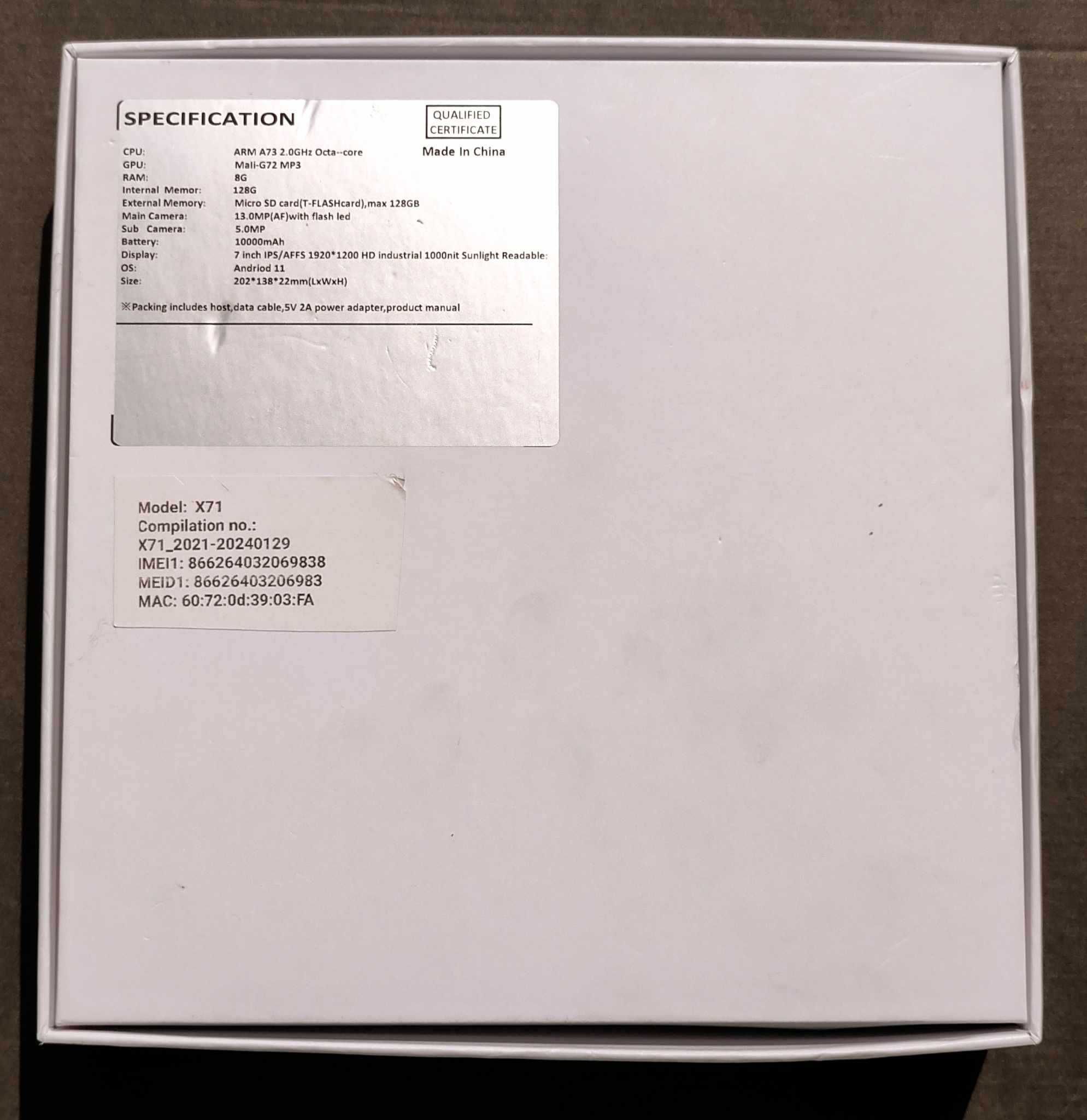 Tablet 7" do motocykla (specyfikacja CARPE ITER) złącze M8