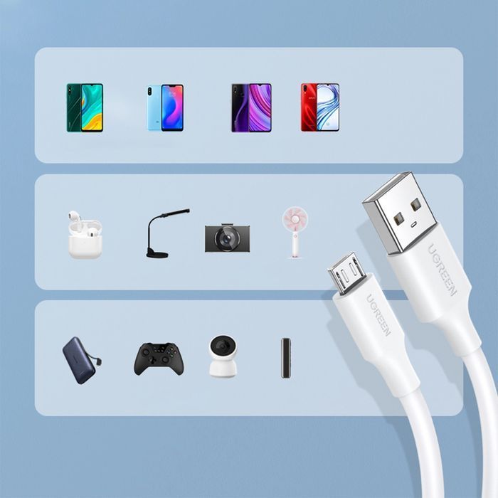 Kabel USB - micro USB Ugreen US289 1 m - biały