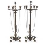 Par de Grandes Candelabros em Bronze