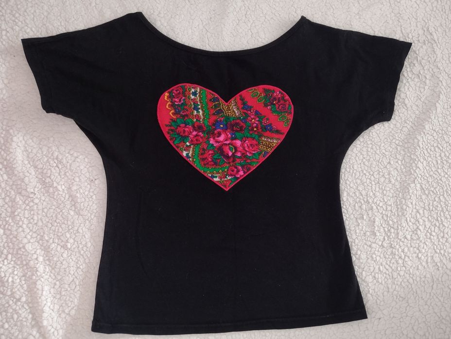 Bluzka koszulka FOLK SERCE roz.M/38