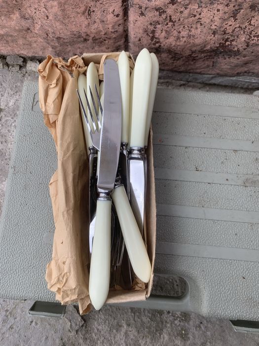 Вилки и ножи с костяной ручкой