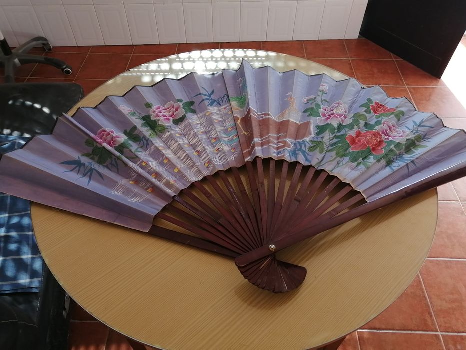 leque oriental decorativo grande, 130cm.