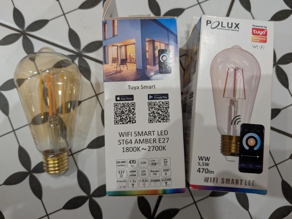 3x TUYA SMART Wi-Fi Żarówka LED filament E27 5,5W Polux