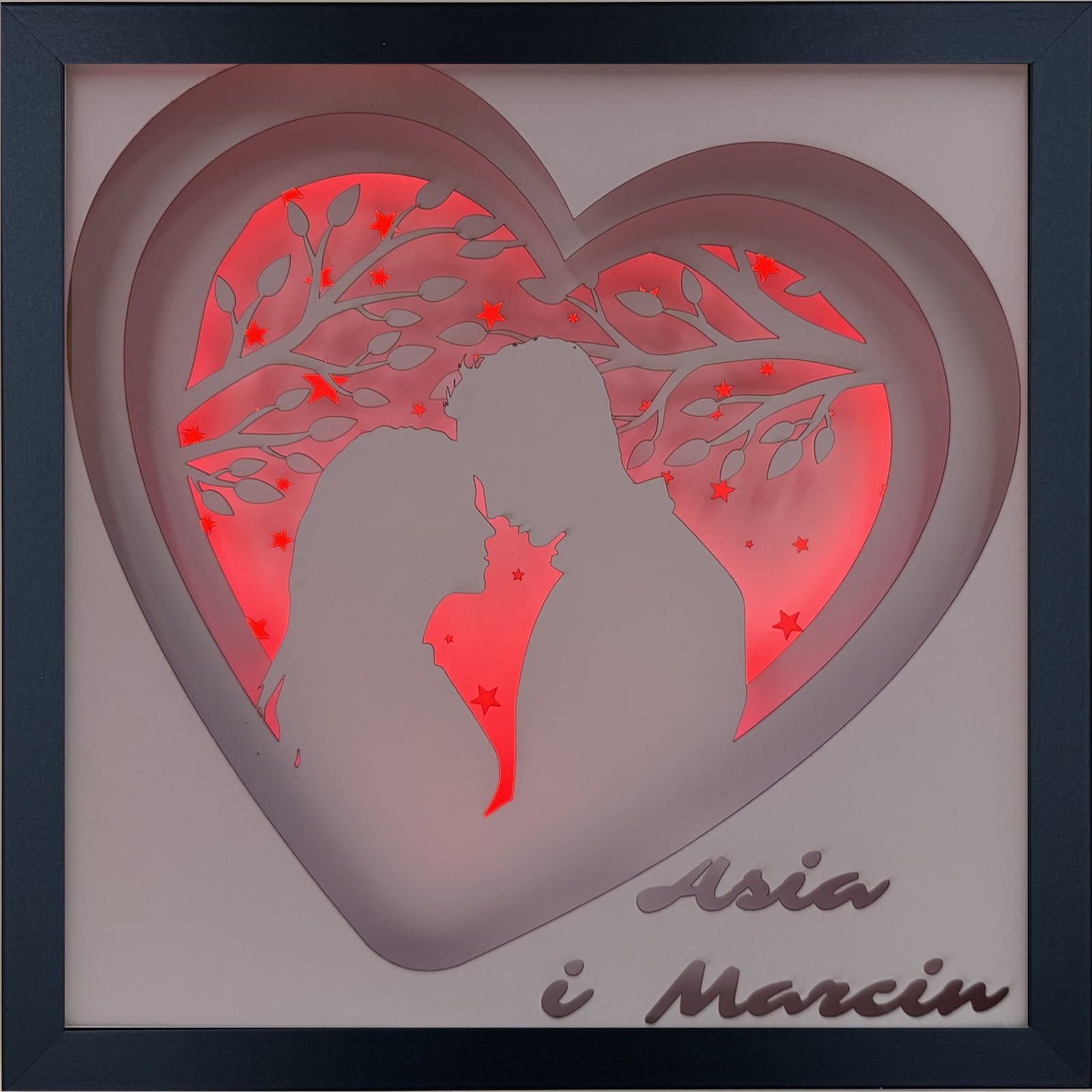 Ramka 3D LED Shadow Box Serce