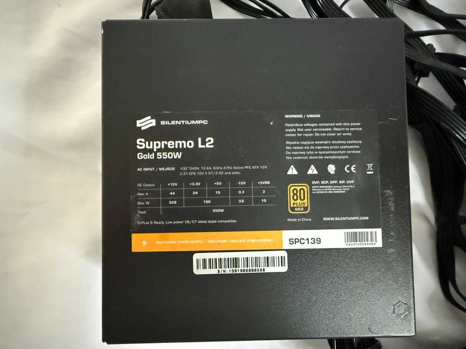Zasilacz SilentiumPC Supremo L2 Gold 550W 80 PLUS Gold ATX
