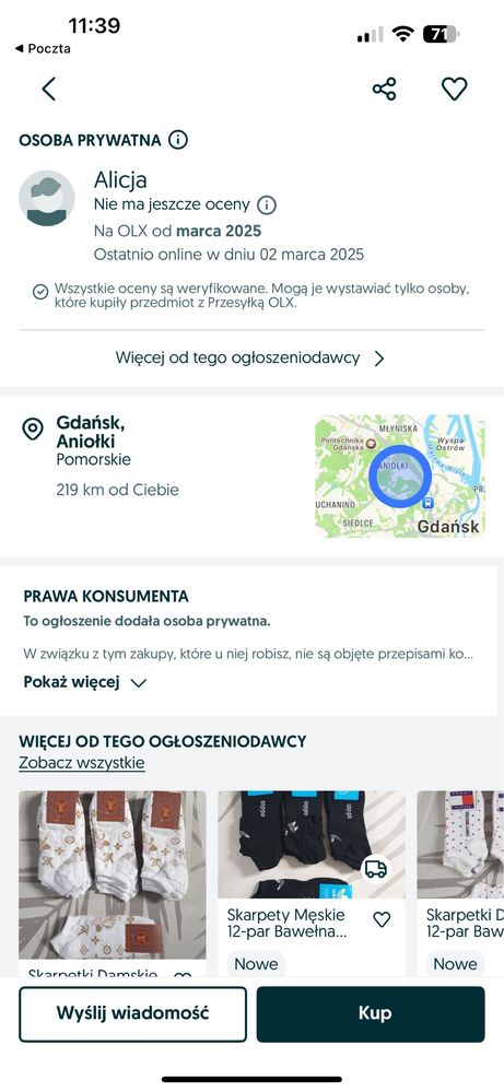 Skarpetki niby bawelniane