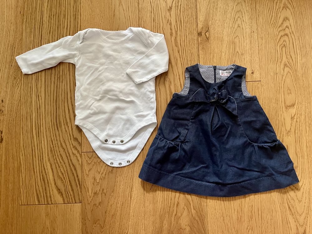 Zestaw dla dziewczynki 80 na lato sukienki body legginsy paka 12m