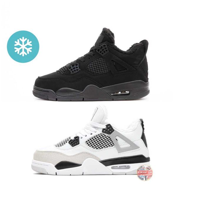 Зимние кроссовки Nike Air Jordan 4 Retro Black Cat Winter Мех (36-45)