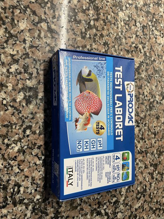 Kit de testes da Prodac para aquários, com 4 análises essenciais.