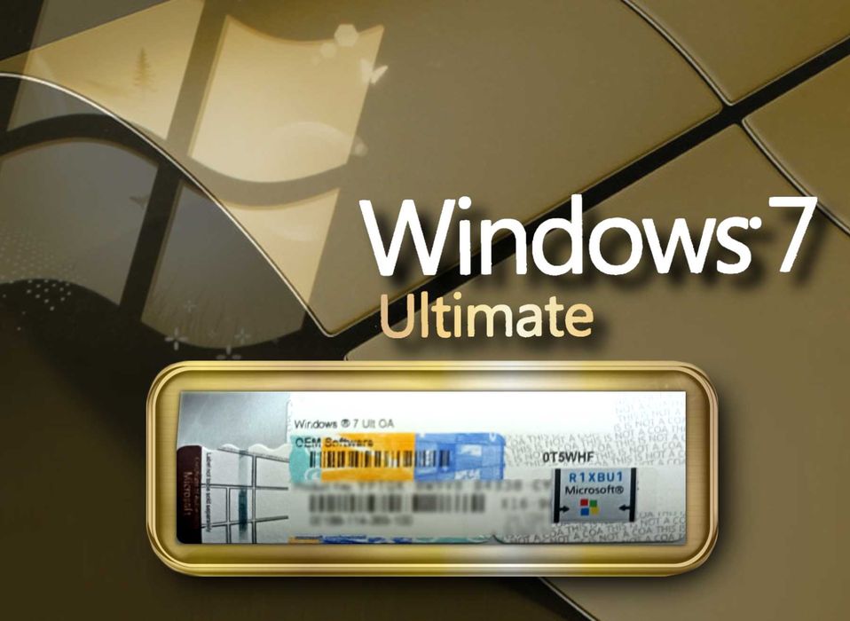Windows 7 Ultimate Naklejka COA Klucz Licencja