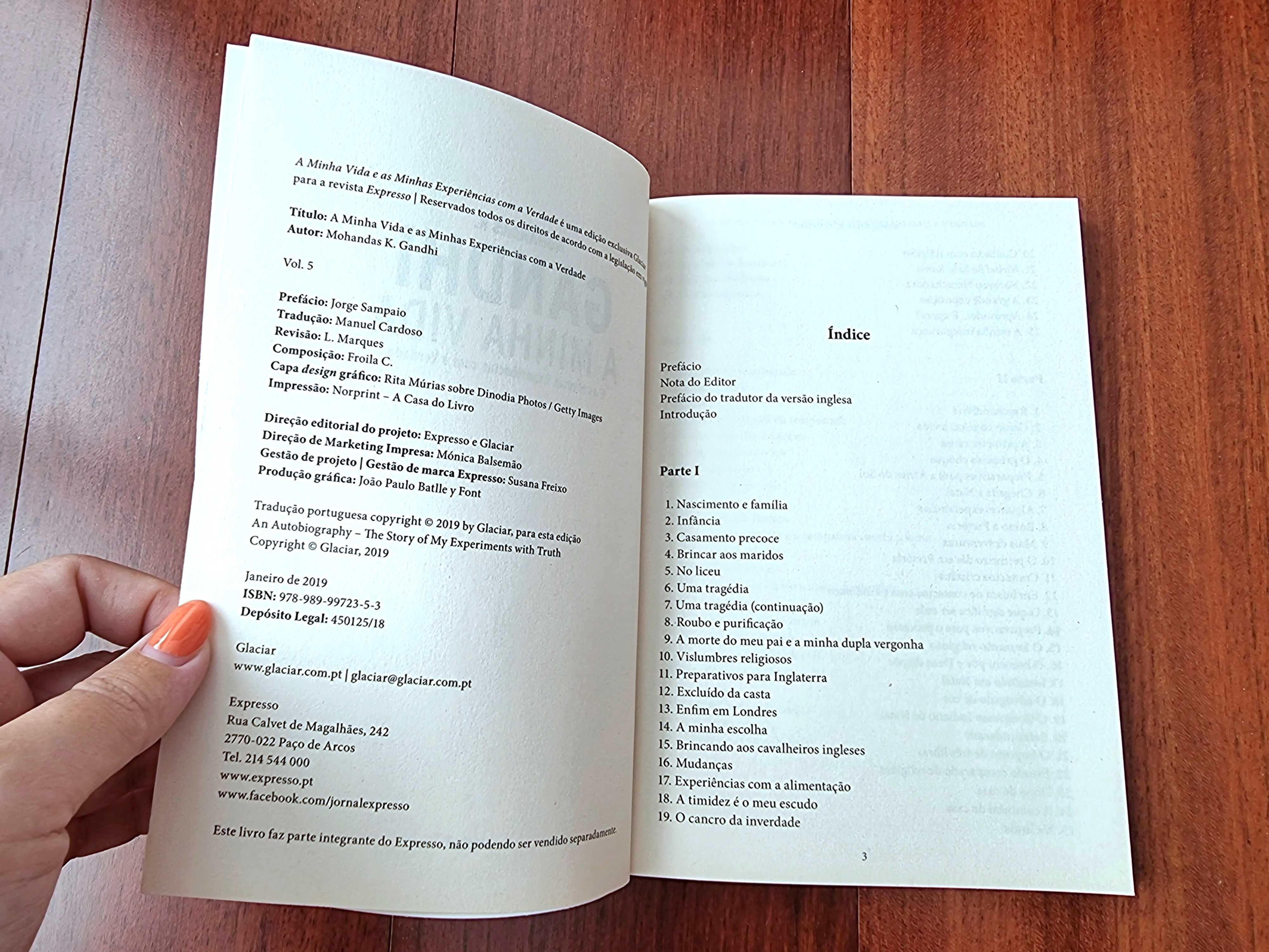Livro "A Minha Vida e as Minhas Experiências com a Verdade V5", Gandhi