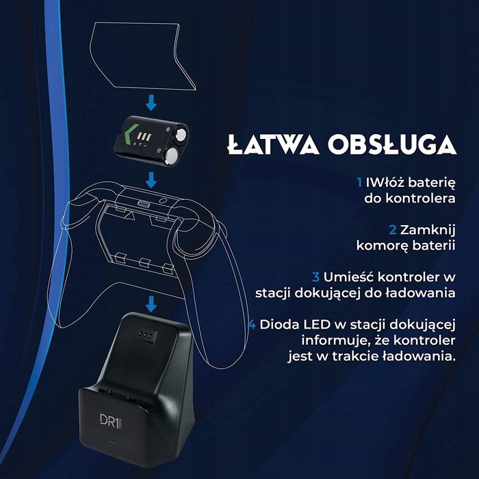 Dr1Tech Powersetx Stacja Ładowarka Xbox One X S