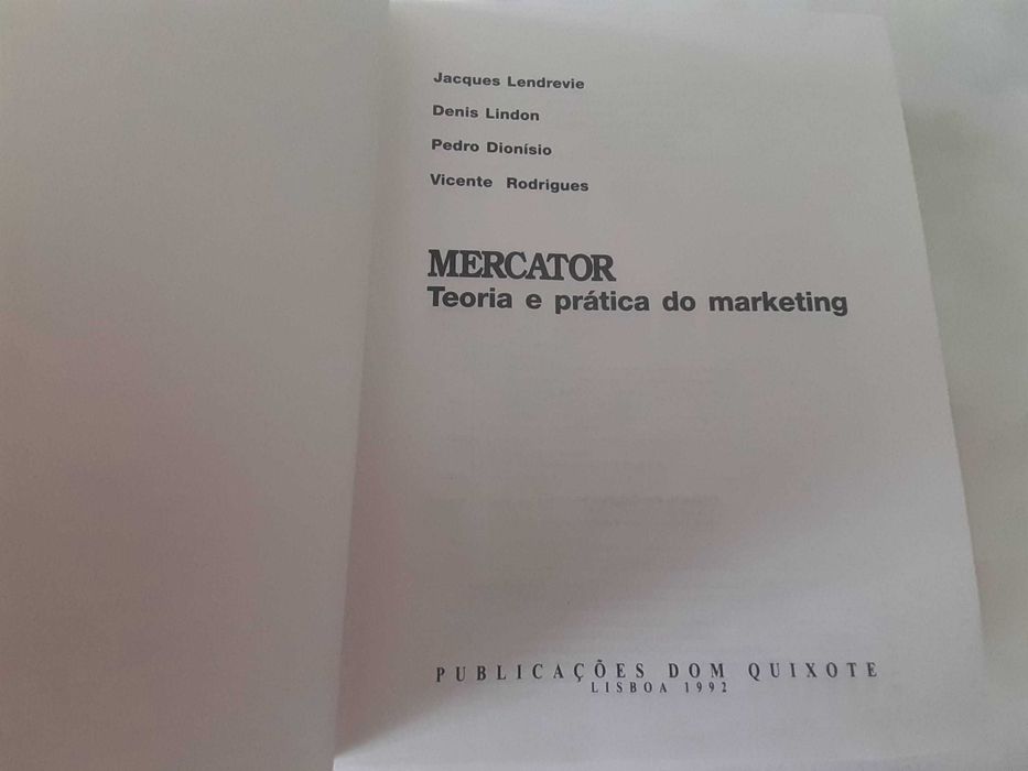 Livro "Mercator Teoria e Prática do Marketing", em excelente estado