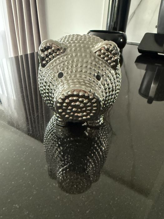 Stebrna swinka skarbonka ideal home&you