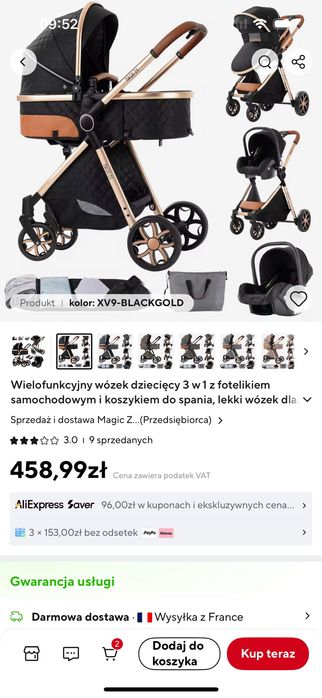 Wózek 3w1 nowy w opakowaniu