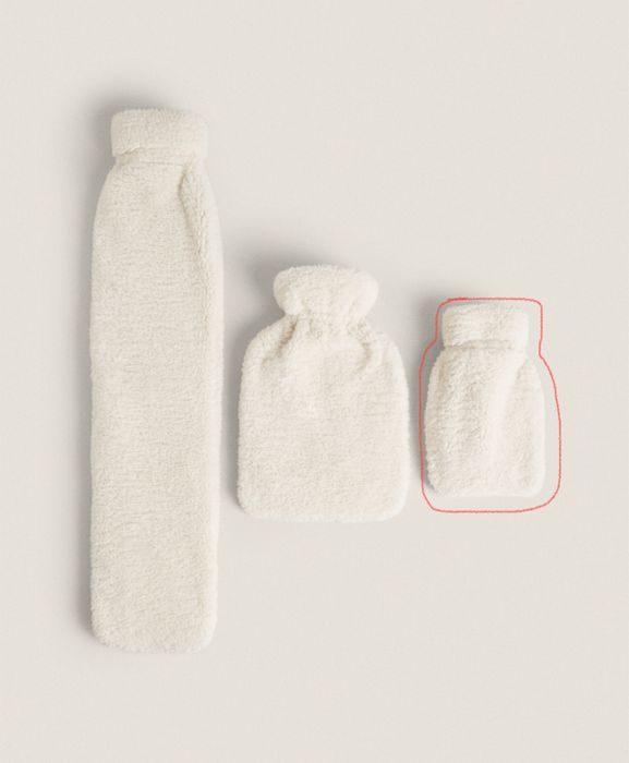 Saco Pequeno De Água Quente Efeito De Pelo Encaracolado Zara Home NOVO