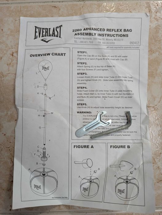 Everlast saco de reflexos para boxe