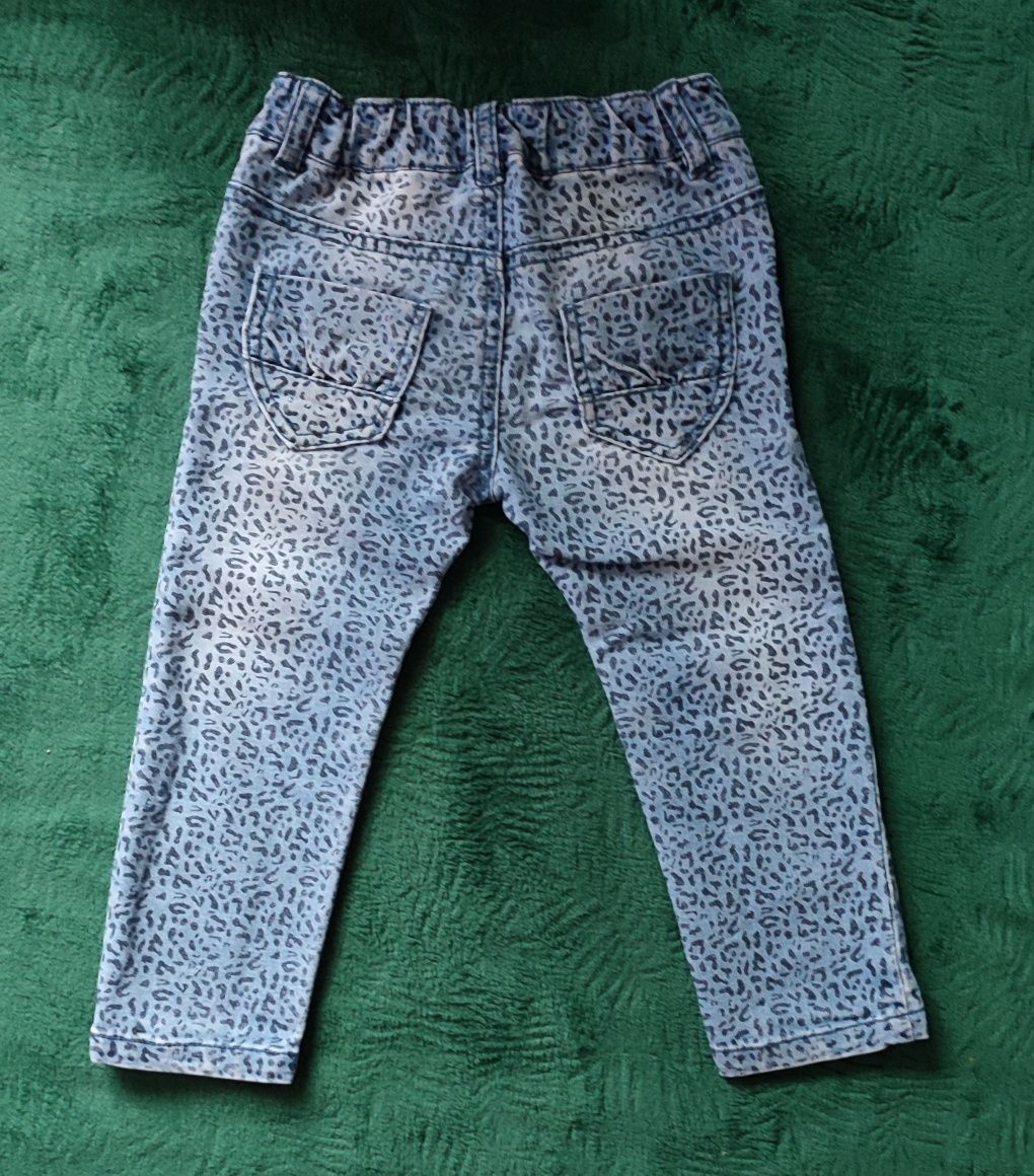 Spodnie jeansowe jeansy w panterkę r.18-24 mies.