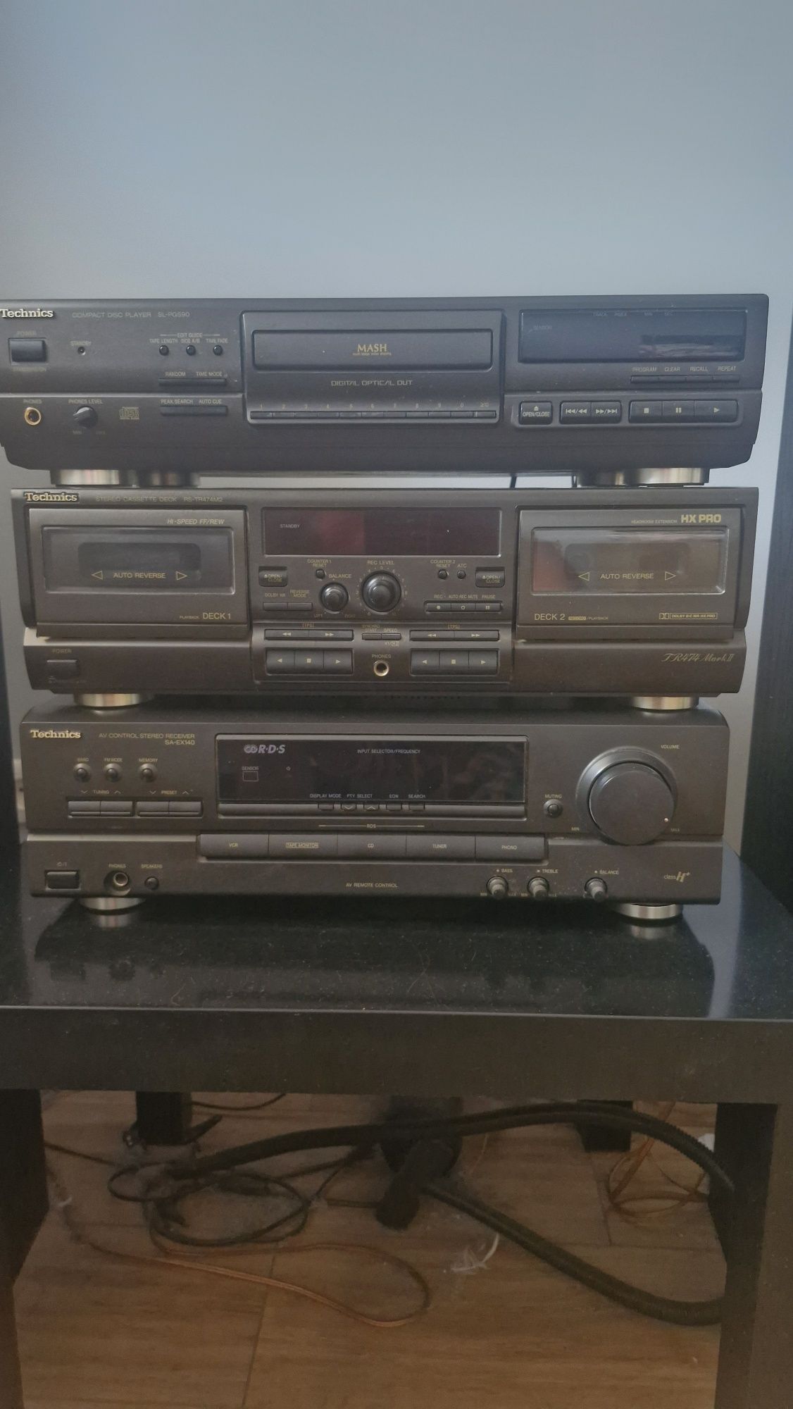 Technics wieża 3 segmenty + oryginalne kolumny