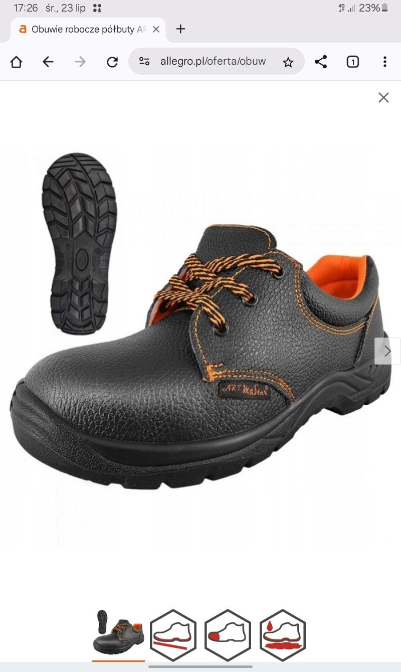 Robocze buty r.42 Art Master nowe