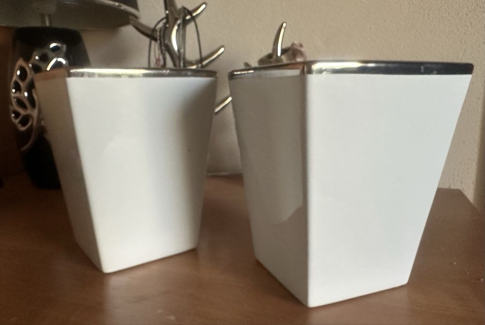 Biało-srebrna Osłonka Glamour - 2sz - Zwężany Kwadrat