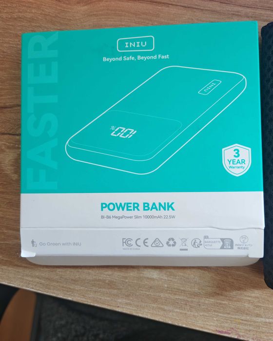 Power Bank INIU 10000mAh 22.5W – Novo, sem uso