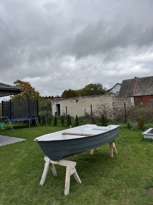 3.10x140cm szara łódka wiosłowa wędkarska lodki łódki łodzie łódź lodz