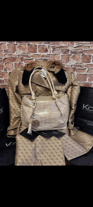 Torba skórzana w kolorze złotym Marki Kazar