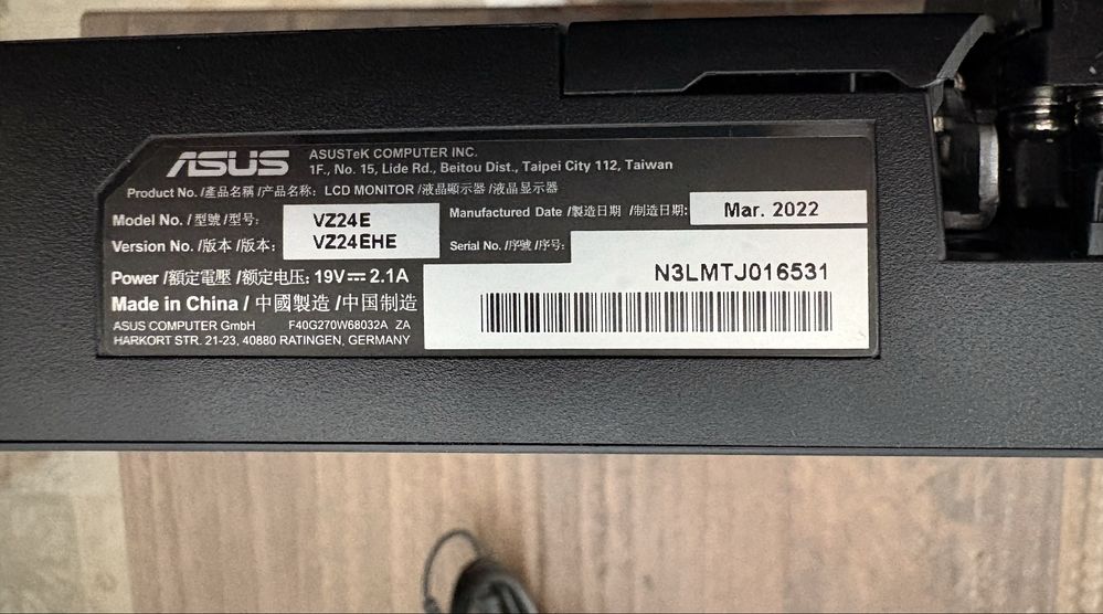 Monitor Asus 23,8” - como novo