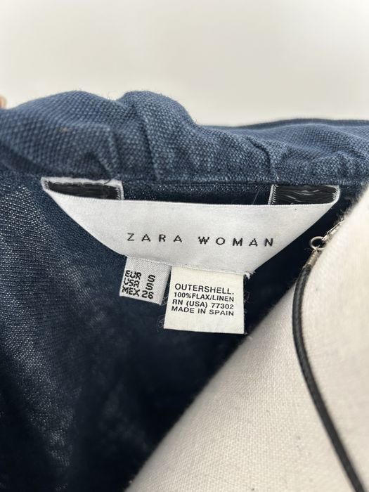 Casaco de linho azul Zara