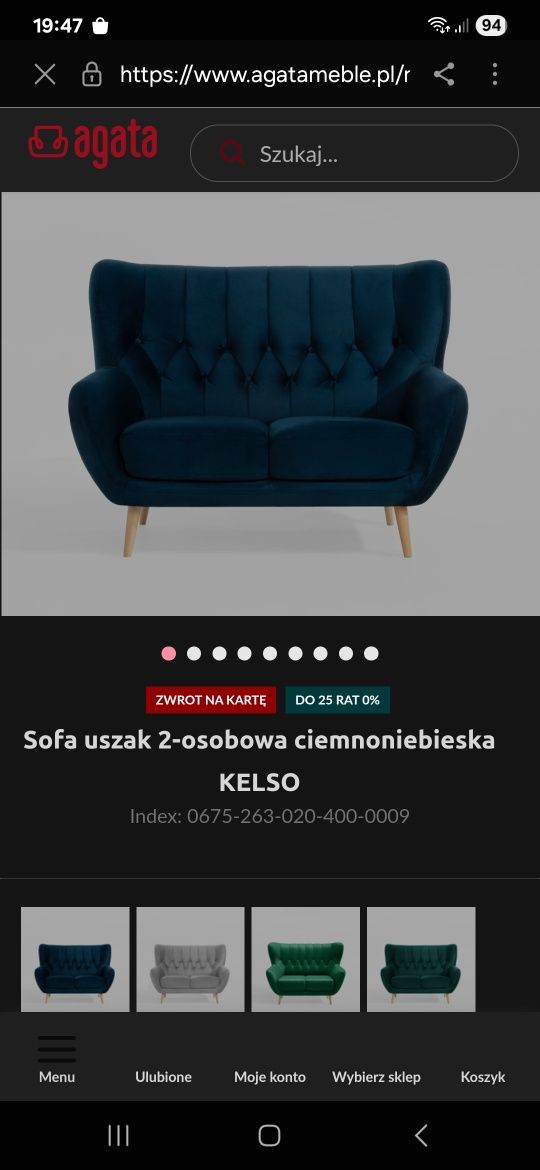 Sprzedam okazja sofa uszak w stylu skandynawskim  Agata meble